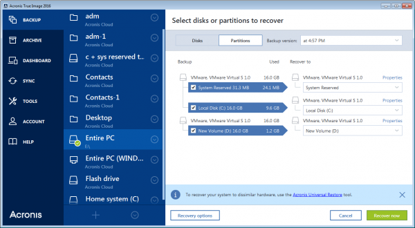 acronis backup & recovery 11.5