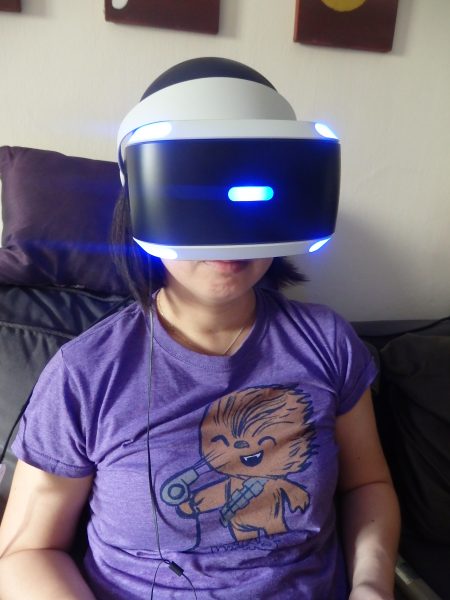 Lost in motion - the PS VR looks huge on my face but fits comfortably.